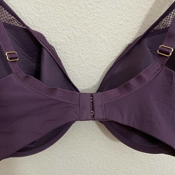 ThirdLove Geo Lace Plunge Memory Foam Mesh Underwire T-Shirt Bra Plum Purple 34G - Picture 10 of 11